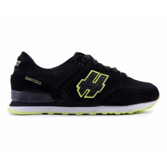 HRCN Sepatu Sneakers / Sport Running Shoes - Black Strip Green H 5271  