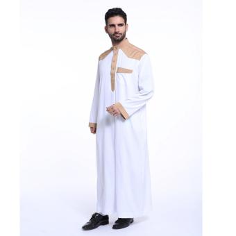 Hui Muslim Islamic Middle East Mens Jubah Sheikh Elegance White - intl  