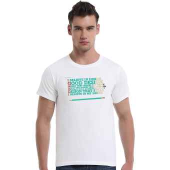 I Believe In My Design That Make You Happy Cotton Soft Men Short T-Shirt (White)   