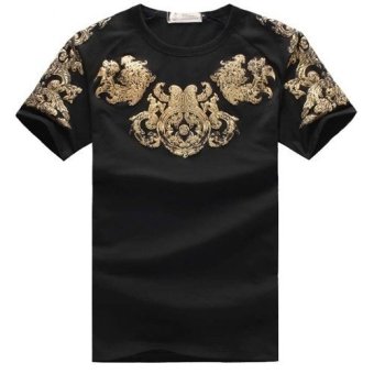 ilife store Plus Size Floral T-shirt Men 5XL 4XL Fitness Sport Hip Hop Tshirt Homme Short Sleeve Mens T Shirts Fashion 2016 Black  