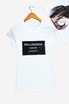 iLife Summer Style 2015 Women T shirt Hot Selling Ballinciaga Tshirt Letter Shirt Spring Tee Punk Tops For Women Clothing 21028 White  