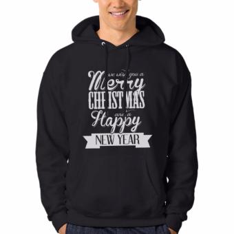 Indoclothing Hoodie Marry Christmas And Happy New Year - Hitam  