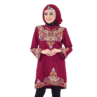Inficlo SSL 487 Busana Muslim Wanita Cotton Buston - Merah  