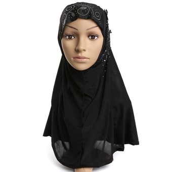 Instant Long Shawl Hijabs Headscarf (Black)  