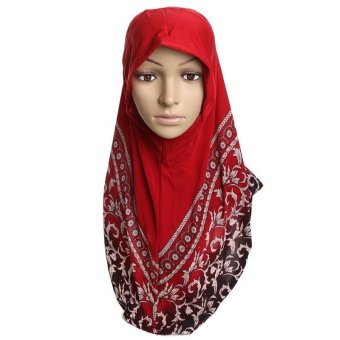 Instant Long Shawl Hijabs Headscarf (Red)  