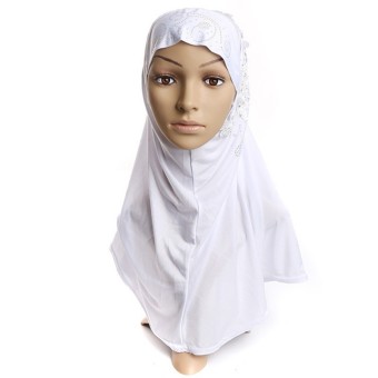 Instant Long Shawl Hijabs Headscarf (White)  