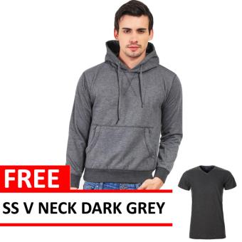 Jacket Oblong Pullover Hoodie Dark Grey Free SS V Neck Dark Grey  