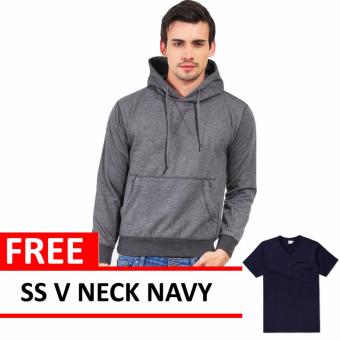 Jacket Oblong Pullover Hoodie Dark Grey Free SS V Neck Navy  