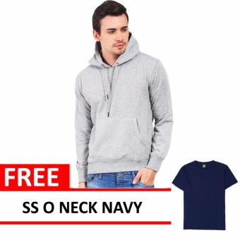 Jacket Oblong Pullover Hoodie Light Grey Free SS O Neck Navy  