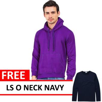 Jacket Oblong Pullover Hoodie Purple Free LS O Neck Navy  