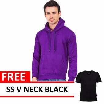 Jacket Oblong Pullover Hoodie Purple Free SS V Neck Black  