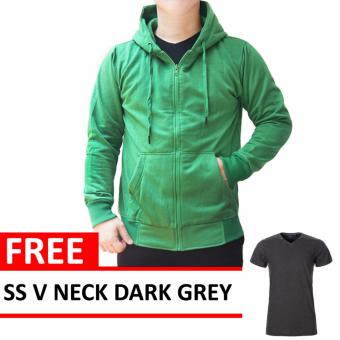 Jacket Zipper Hoodie Green Free SS V Neck Dark Grey  