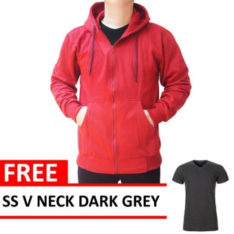Jacket Zipper Hoodie Maroon Free SS V Neck Dark Grey  