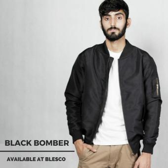 Jaket Bomber Parasut Bolak Balik 2 in 1 Bunda Store - Black  