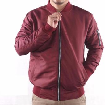 Jaket Bomber Polos ( Maroon )  