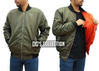 Jaket Bomber Taslan Waterproof Army in Orange  