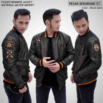 Jaket Flight Bomber XUA (Black-Gold)  