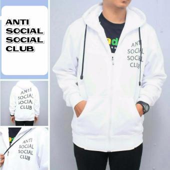 Jaket Hoodie Zipper Anti Social Social Club Best Seller - Putih  