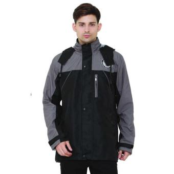 Java Seven Isl 022 Jaket Casual Pria-Taslan-Modis Keren Terbaru 2017(Hitam Komb )|Int:M  