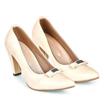 Java Seven Owj 002 Sepatu Heels Pantofel/ Formal Wanita-Synthetic-Cantik Terbaru 2017(Krem)(EU:40)(OVERSEAS)  