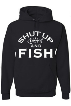 JersiClothing Hoodie Shut Up & Fish - Hitam  