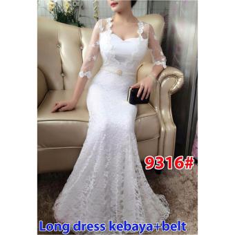 JESSIECOLLECTIONN KEBAYA MAXI GAUN PANJANG 9316 [PUTIH]  