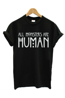 Jetting Buy Women T Shirt Cotton All Monsters Are Human Black  