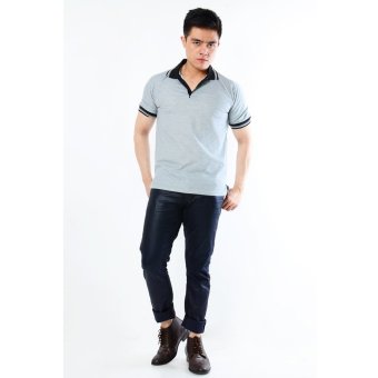 Jfashion Men's Polo Shirt Simpel Elegan - Abu muda  