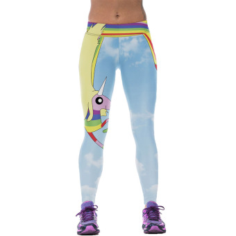 Jiayiqi Women 3D Rainbow Hour e Printed Fitness Gym Yoga Long Leggings - intl  