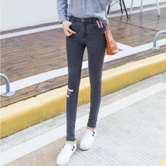 JIEYUHAN Women's Skinny Jeans Grey - intl  