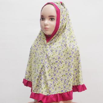 Jilbab Anak Floral Pita - Magenta  