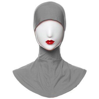 JinGle Islamic Muslim Full Cover Inner Hijab Caps Split Long Underscarf Hats (Gray)  