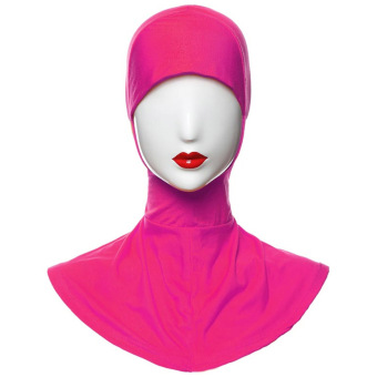 JinGle Islamic Muslim Full Cover Inner Hijab Caps Split Long Underscarf Hats (Rose Red)  