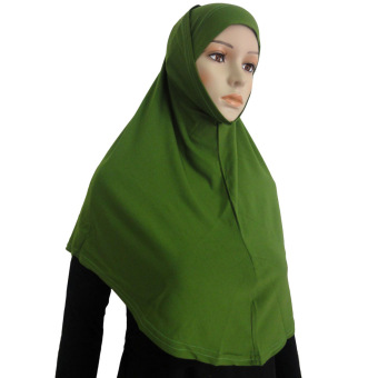 JinGle Islamic Muslim Hijab Scarf 2PCS Set (Army Green)  