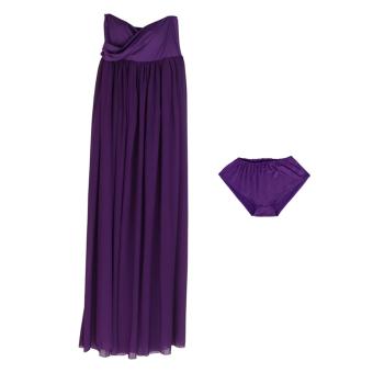JNTworld Pregnant Women Dress Photography Dress Maternity Skirt with Underwear(Purple) - intl  