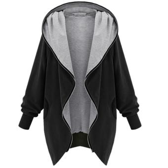 Jo.In New Fashion Women Casual Long Batwing Sleeve Solid Plus Size Hooded Jacket - intl  