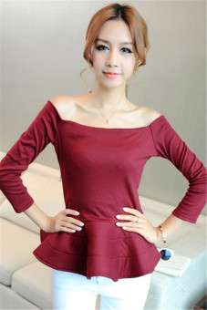 Jo.In Sexy Women Boat Neck Off Shoulder Long Sleeve Tops Blouse One size?Red? - Intl  