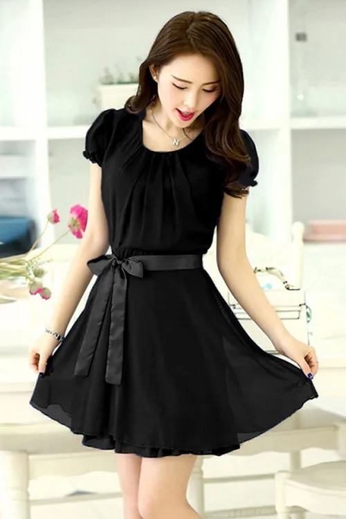 Women's Black Chiffon Dress