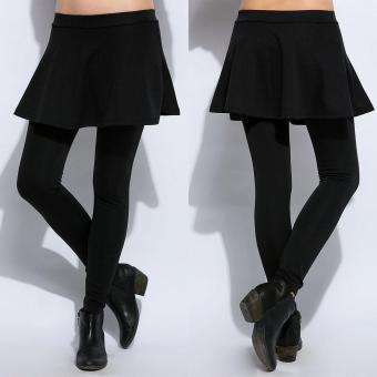 Jo.In Women Fashion Casual Slim Elastic Waist Solid Thick Stretch Skinny Swing Skort Mini Skirt Leggings - intl  