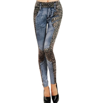 JoIn New Women Denim Look Ripped Faux Jean Leggings - intl  