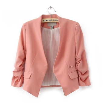 Jo.In New Women OL Style Candy Color Thin Suit Outerwear 3/4 sleeve Coat Casual Mini Blazer 5 Colors - intl  