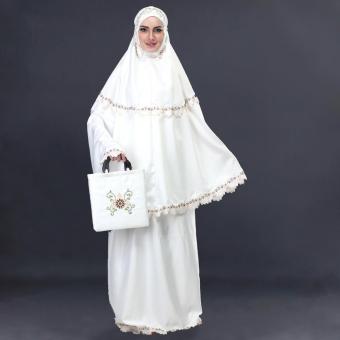 Jual Mukena Muslimah Wanita Katun | Inficlo - SLS 394 | WARNA : PUTIH | BAHAN : COTTON  