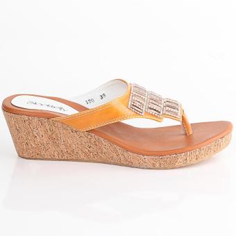 Jual Murah Sandal Wedges Wanita BLACKKELLY - LFZ 120 | WARNA : TAN | BAHAN : PU-PVC  