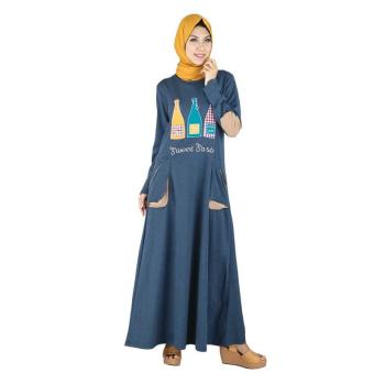 Jual Raindoz | Gamis / Pakaian Muslim Wanita - RDD 051 | BAHAN : COTTON | WARNA : ABU MISTY  