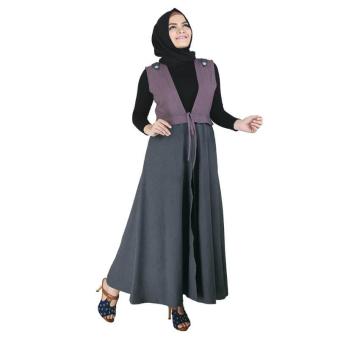 Jual Raindoz | Gamis / Pakaian Muslim Wanita - RNG 040 | BAHAN : COTTON | WARNA : ABU ABU  