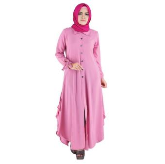 Jual Raindoz | Gamis / Pakaian Muslim Wanita - ROK 027 | BAHAN : WOLL PEACH | WARNA : PINK  