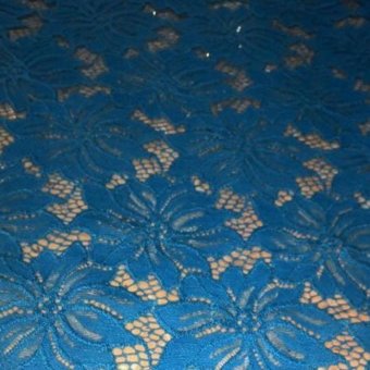 Kain Indonesia Brokat Sofia Biru 150x150cm B005_Kebaya - Biru  