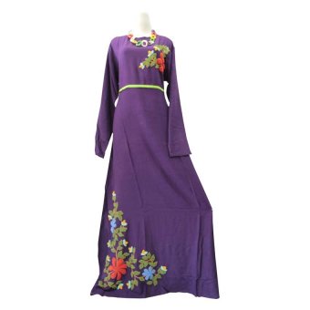 Kampung Souvenir - Gamis Orchid Bordir Timbul Purple  