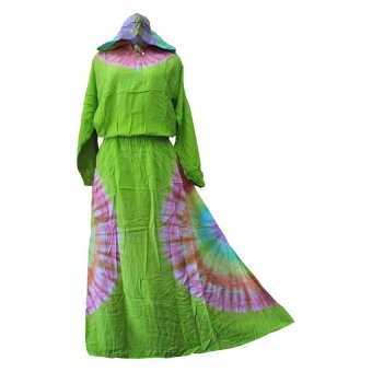 Kampung Souvenir - Gamis Rainbow Hoodie Green  