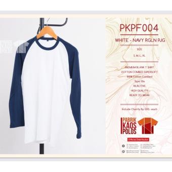 Kaos Polos hijab RAGLAN WHITE-NAVY PJG 30s  